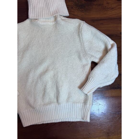 SKYR Women's Vintage Wool Cream Funnel Neck Pull Over Sweater Size M - Picture 7 of 11